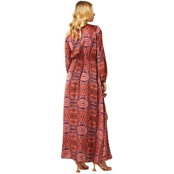 Misa Los Angeles Kasia Satin Tapestry Print Cut Out Maxi NWT Dress M $430 - Picture 3 of 4